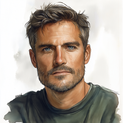 Watercolor Portrait of a Man