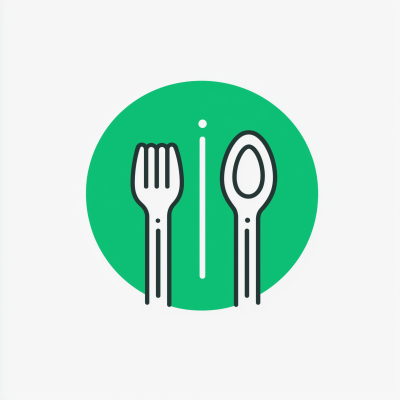 Minimalist Fork and Spoon Logo