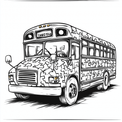 Puzzle School Bus
