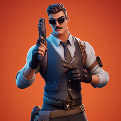 Fortnite Style Character with Pistol