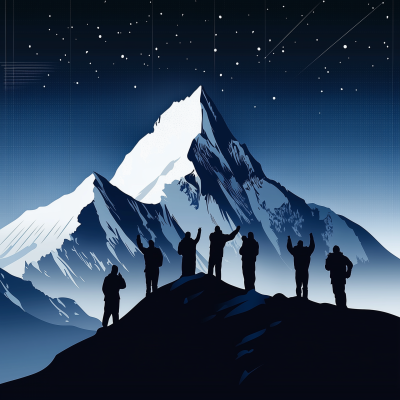 Mountain Summit with Technology