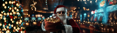 Pirate Santa Claus in a Casino