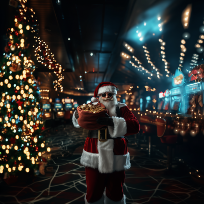 Pirate Santa in the Casino