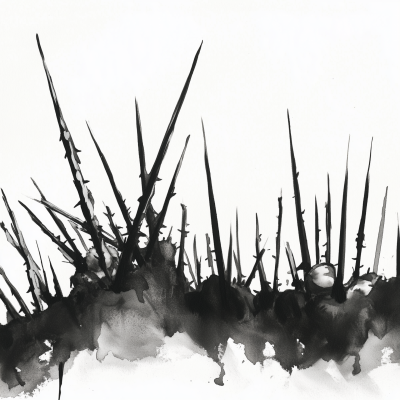 Black and White Metal Spikes
