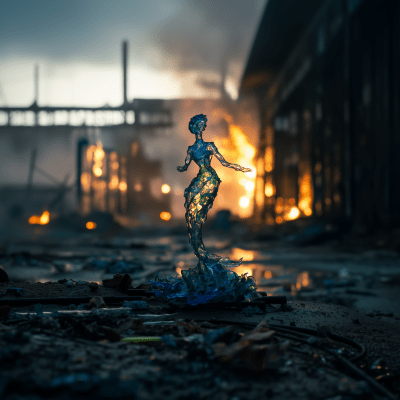 Abstract Mermaid Sculpture