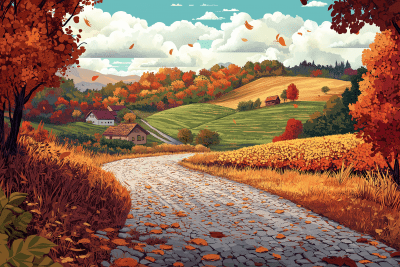 Charming Autumn Road