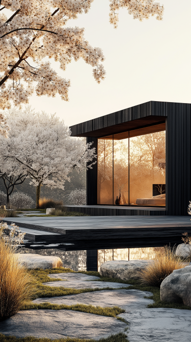 Modern Pavilion in Peaceful Landscape
