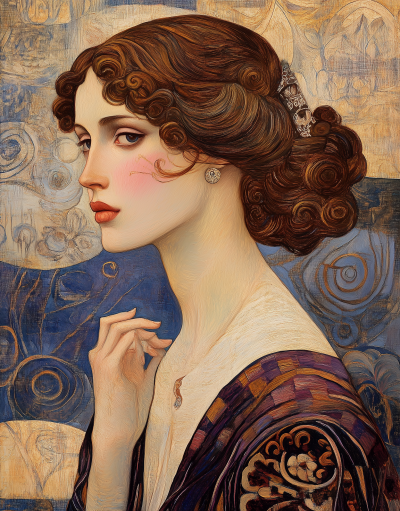 Elegant Woman by Boticelli and Klimt