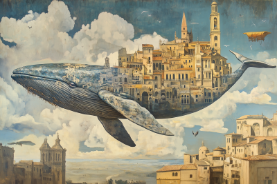 Surreal Whale in Renaissance City