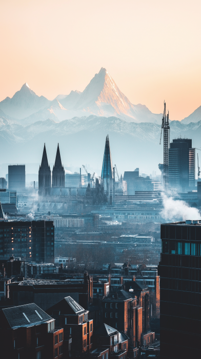 London Skyline with Mont Blanc