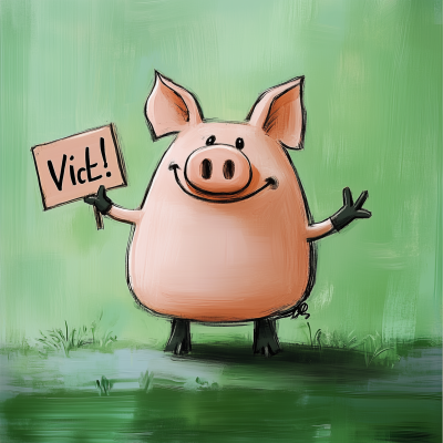 Comic Style Pig