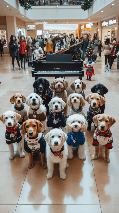 Puppies in a Winter Wonderland