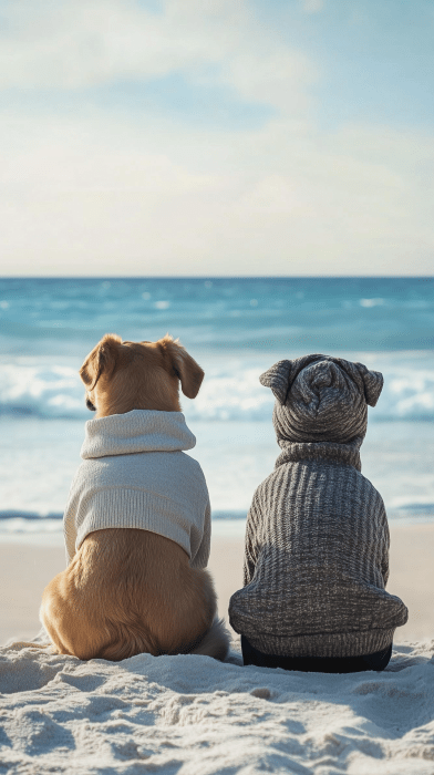 Dogs in Love at the Beach