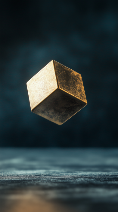 Deformed Brass Cube in Air