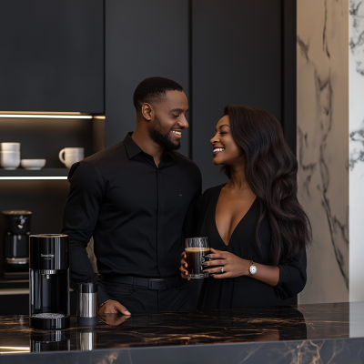 Couple Conversations in Luxury Kitchen