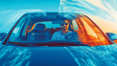 Abstract Blue Shades Sunshade Design