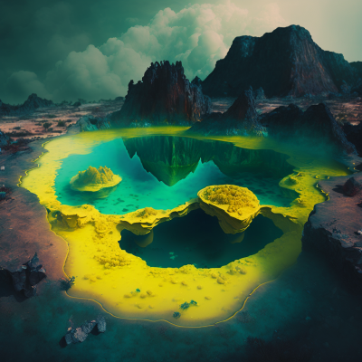 Sulfur Pool in a Sci-Fi Setting