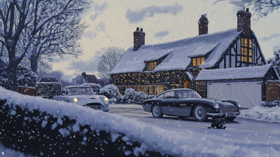 Snowy Cottage Scene