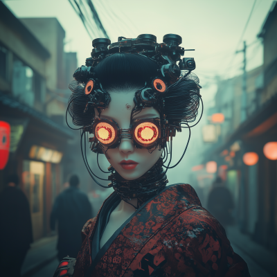 Futuristic Geisha Portrait