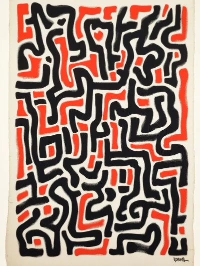 Abstract Painting by Keith Haring