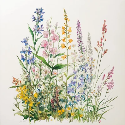 Vintage Wildflower Painting