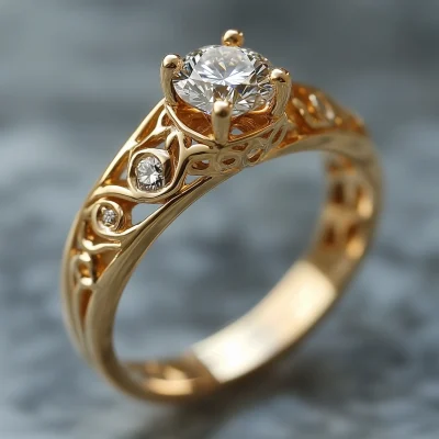 Elegant Gold Engagement Ring