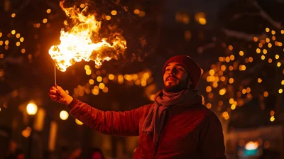 Fiery Performers at Frozen Fire Festival