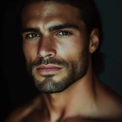 Muscular Relaxed Man Portrait