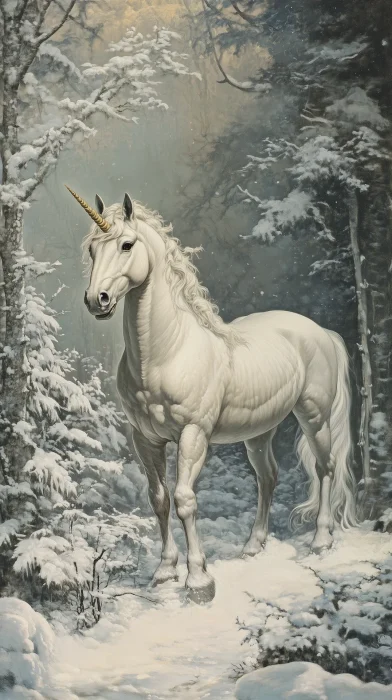 Unicorn in the Snow