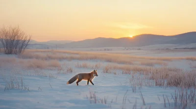 Lone Fox in Winter