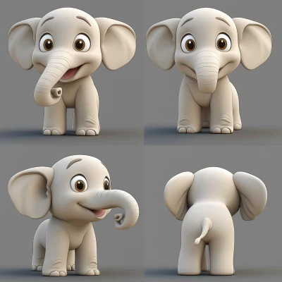 Anthropomorphic Elephant Character Sheet