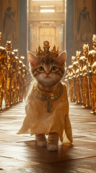 Kitten in Egyptian Palace