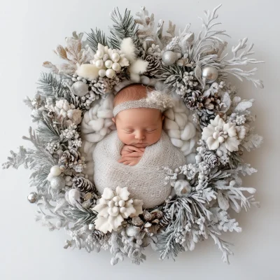 Christmas Newborn Wreath Setup