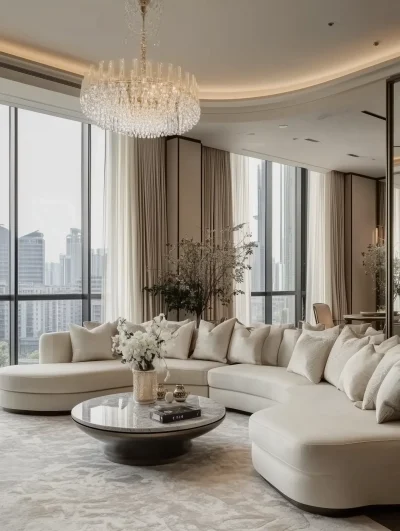 Elegant Living Room in Shanghai