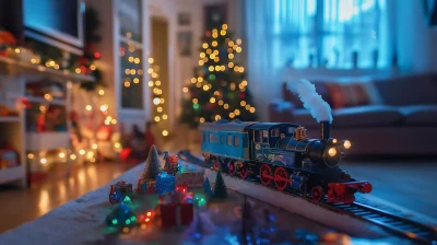 Christmas Decor with Steam Train