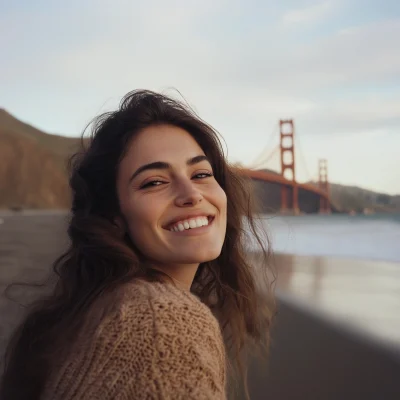 Smiling Women at the Beach