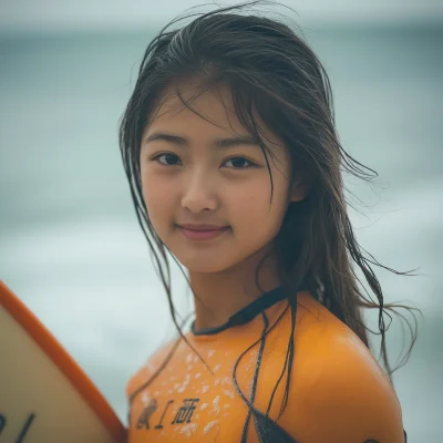 Charming Young Surfer Girl