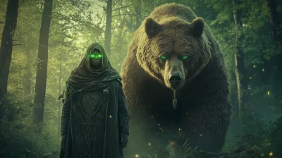 Mystical Druid and Bear