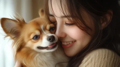 Joyful Moment with a Chihuahua