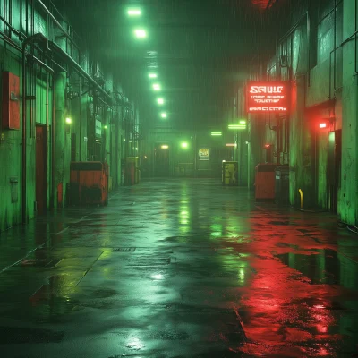 Empty Cyberpunk Garage