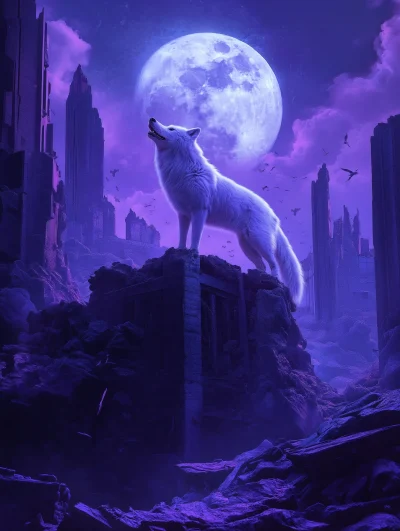 Wolf King in the Moonlight