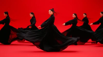 Graceful Dance in Red