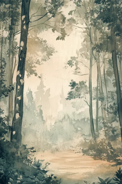 Vintage Forest Landscape