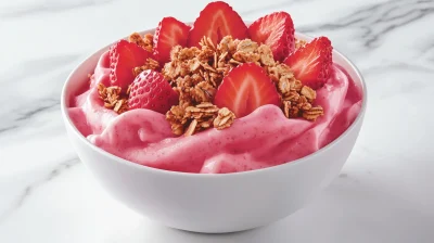 Bowl of Strawberry Yogurt