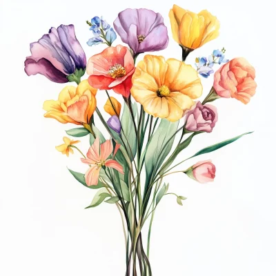 Watercolor Flower Bouquet