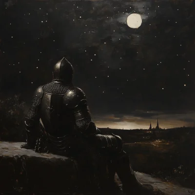 Knight Under Starry Sky