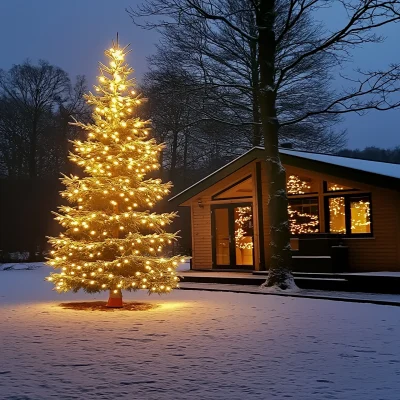 Christmas Tree in Mountains