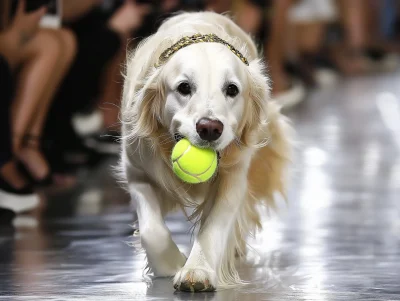 Golden Retriever on Catwalk