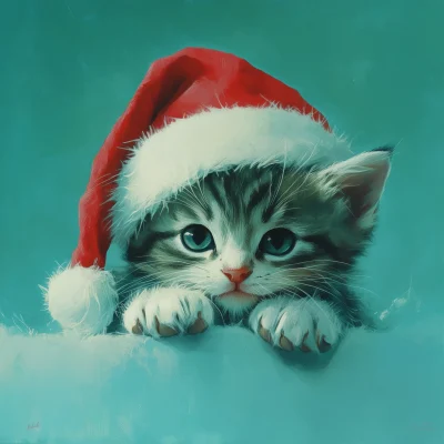 Kitten in Santa Hat