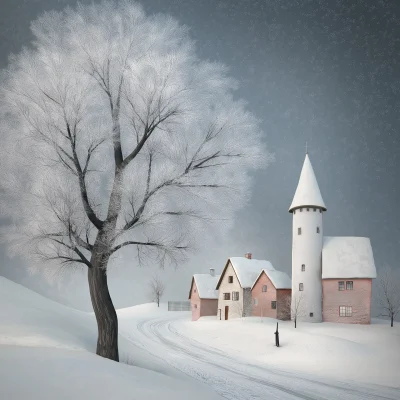 Fractal Snowy Village